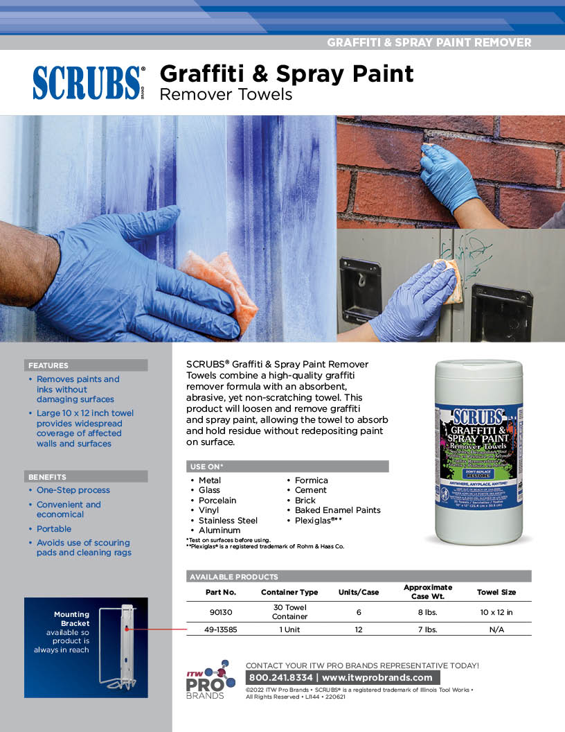 SCRUBS Graffiti & Spray Paint Remover Towels