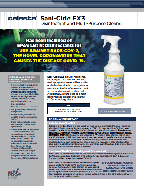 Sani-Cide EX3 Sell Sheet