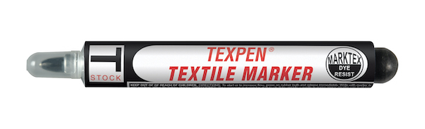 black TEXPEN Textile maker with closed cap