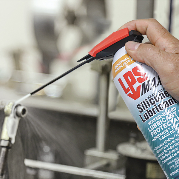 LPS MAX Heavy-Duty Silicone Lubricant application on parts