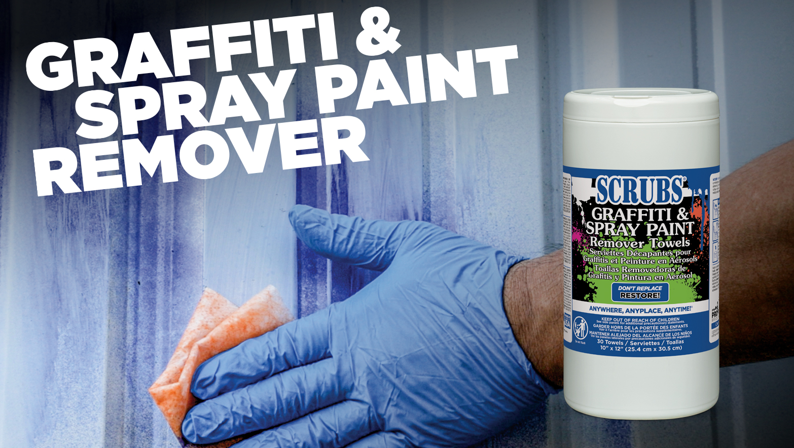 SCRUBS® Graffiti and Spray Paint Remover Towels