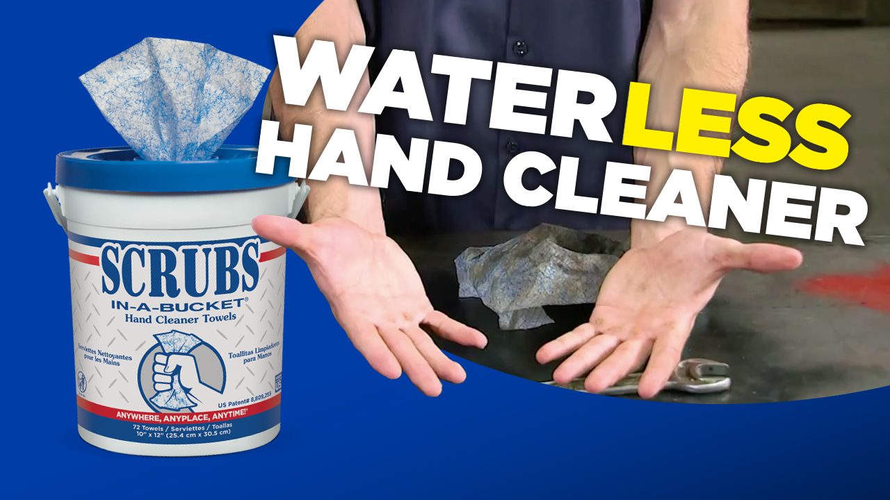 How SCRUBS-IN-A-BUCKET HAND CLEANER TOWELS removes oil and dirt on the go