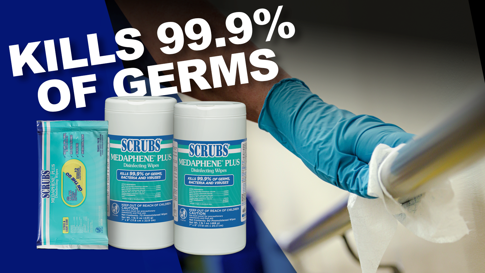 SCRUBS MEDAPHENE Plus Disinfecting Wipes