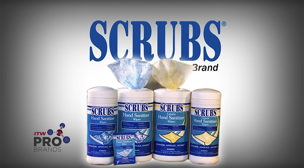 SCRUBS HAND SANITIZER WIPES: Removes germs and bacteria